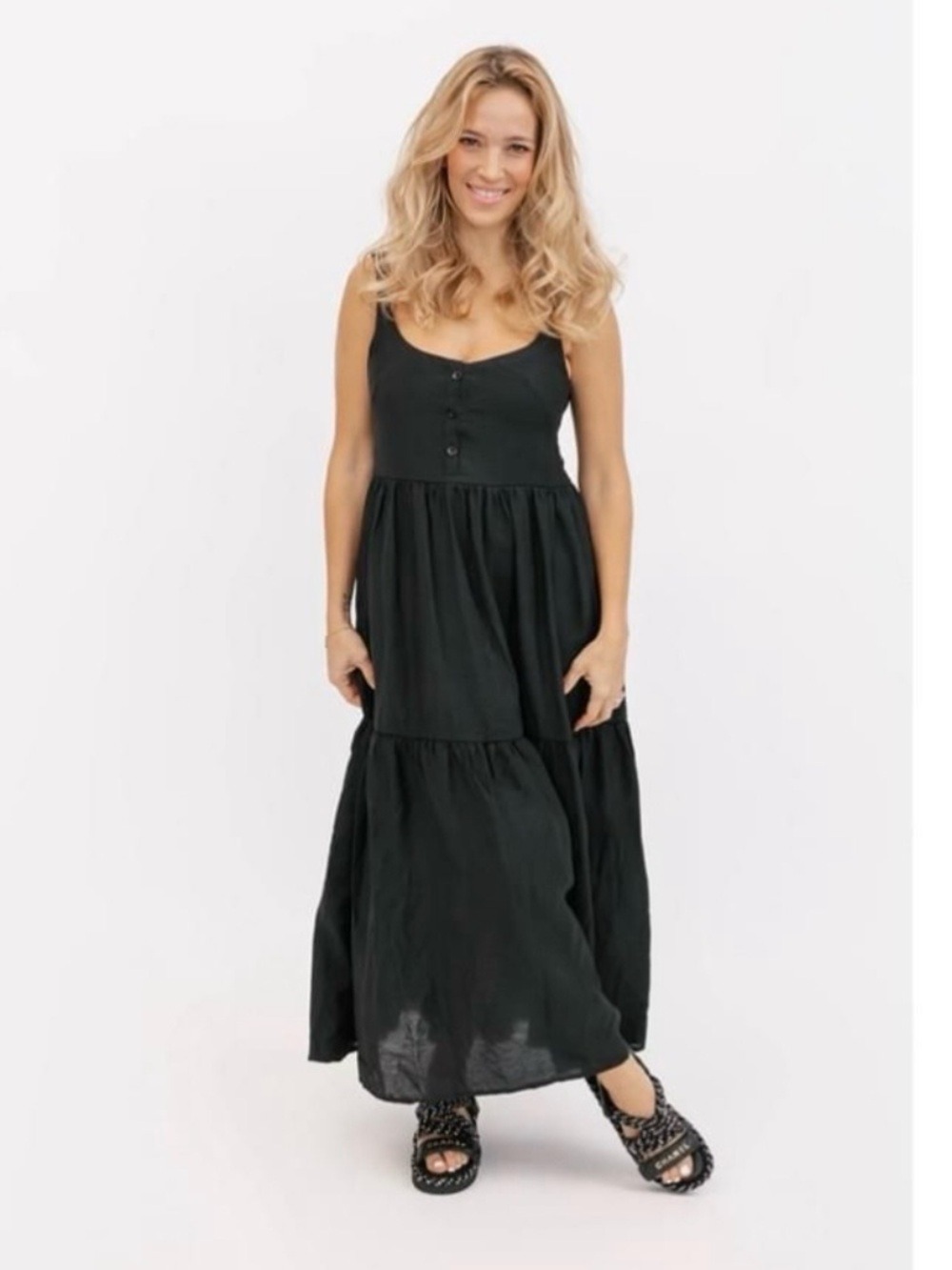 Smash + Tess x Luisana Lopilato The River Maxi Dress Black Size 3XL - Picture 2 of 11